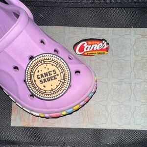 JIBBITZ. CROC CHARMS. Two food items. YUM. Baby Croc not included.